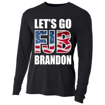 FJB Let's Go Brandon FJB Flag Image Apparel Cooling Performance Long Sleeve Crew