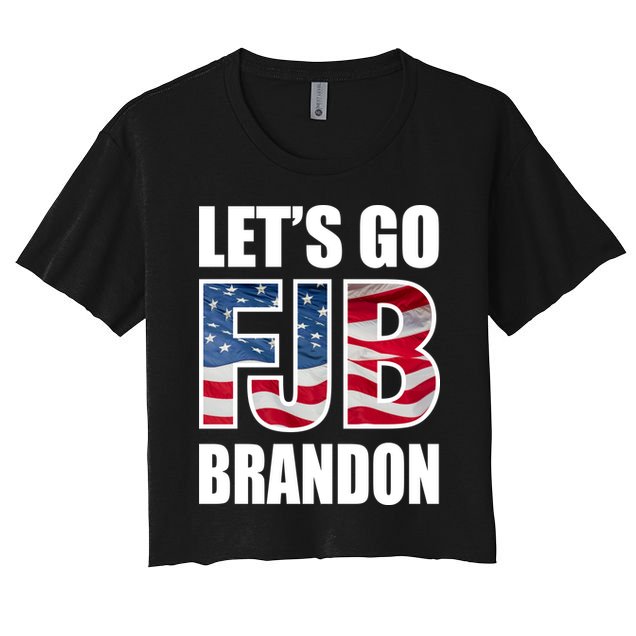 FJB Let's Go Brandon FJB Flag Image Apparel Crop Top