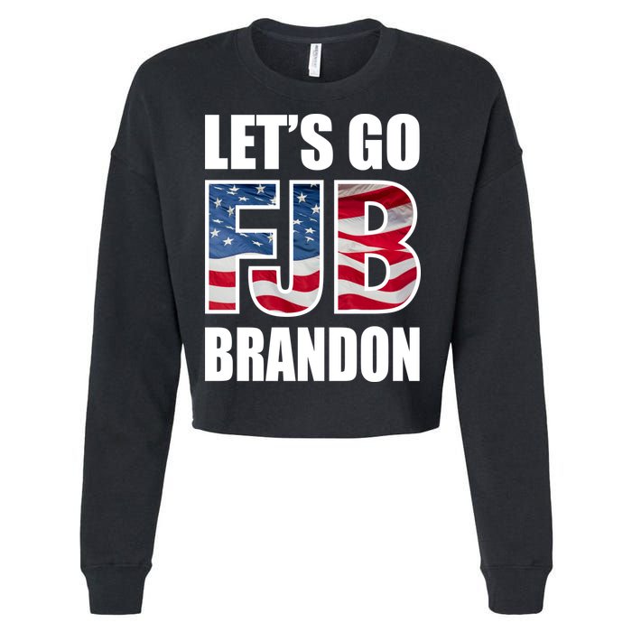 FJB Let's Go Brandon FJB Flag Image Apparel Cropped Pullover Crew