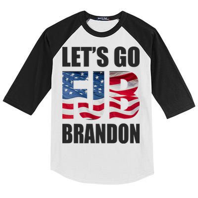 FJB Let's Go Brandon FJB Flag Image Apparel Kids Colorblock Raglan Jersey
