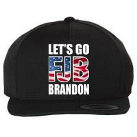 FJB Let's Go Brandon FJB Flag Image Apparel Wool Snapback Cap