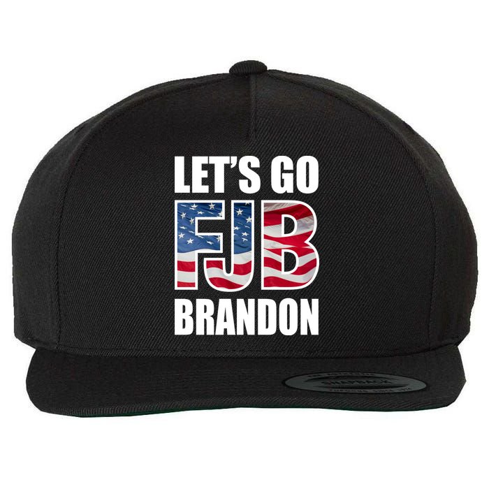 FJB Let's Go Brandon FJB Flag Image Apparel Wool Snapback Cap