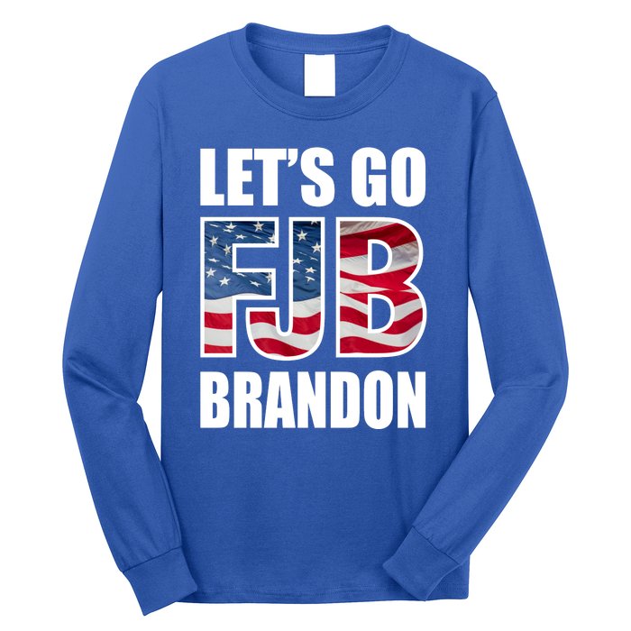 FJB Let's Go Brandon FJB Flag Image Apparel Long Sleeve Shirt