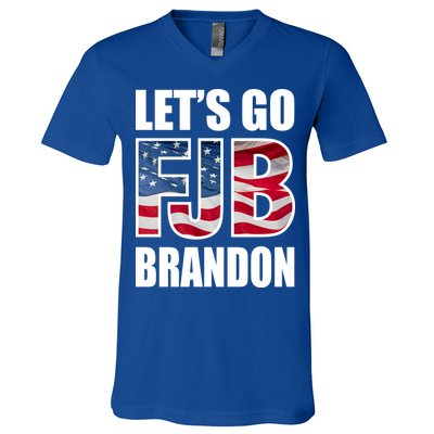 FJB Let's Go Brandon FJB Flag Image Apparel V-Neck T-Shirt