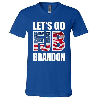 FJB Let's Go Brandon FJB Flag Image Apparel V-Neck T-Shirt