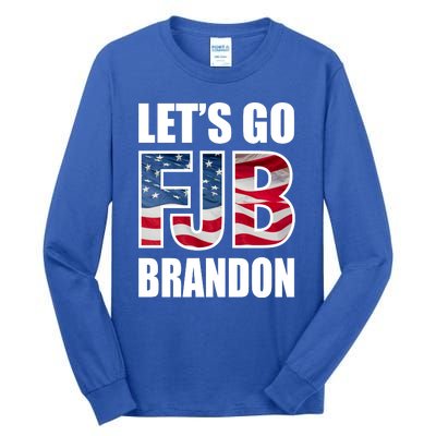 FJB Let's Go Brandon FJB Flag Image Apparel Tall Long Sleeve T-Shirt