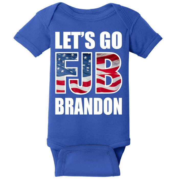 FJB Let's Go Brandon FJB Flag Image Apparel Baby Bodysuit