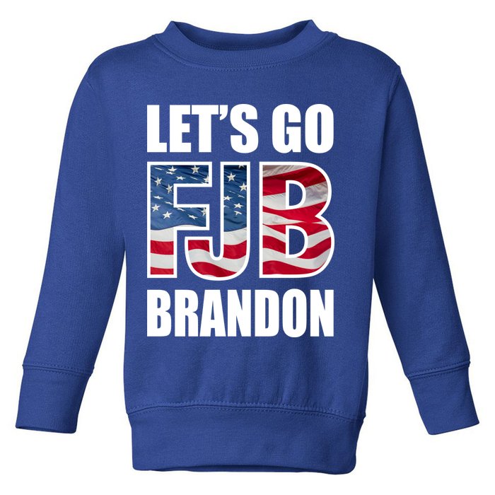 FJB Let's Go Brandon FJB Flag Image Apparel Toddler Sweatshirt