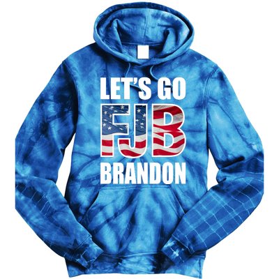 FJB Let's Go Brandon FJB Flag Image Apparel Tie Dye Hoodie