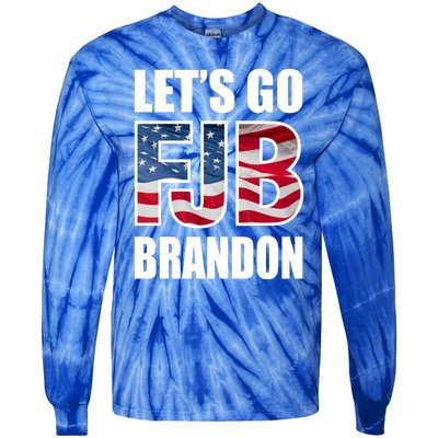 FJB Let's Go Brandon FJB Flag Image Apparel Tie-Dye Long Sleeve Shirt