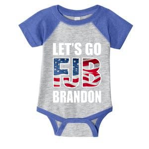 FJB Let's Go Brandon FJB Flag Image Apparel Infant Baby Jersey Bodysuit