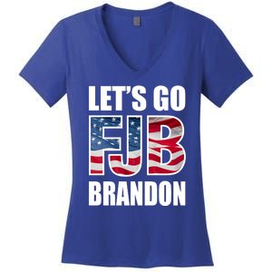 FJB Let's Go Brandon FJB Flag Image Apparel Women's V-Neck T-Shirt