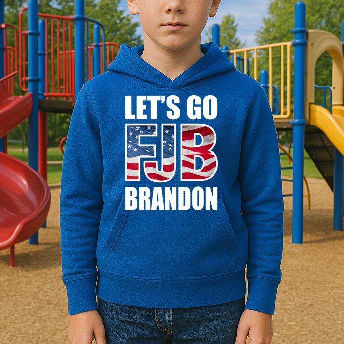 FJB Let's Go Brandon FJB Flag Image Apparel Kids Hoodie