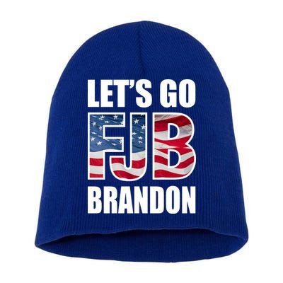 FJB Let's Go Brandon FJB Flag Image Apparel Short Acrylic Beanie