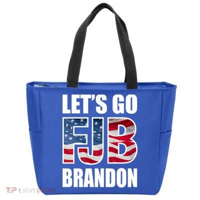 FJB Let's Go Brandon FJB Flag Image Apparel Zip Tote Bag