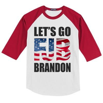 FJB Let's Go Brandon FJB Flag Image Apparel Kids Colorblock Raglan Jersey