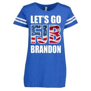 FJB Let's Go Brandon FJB Flag Image Apparel Enza Ladies Jersey Football T-Shirt