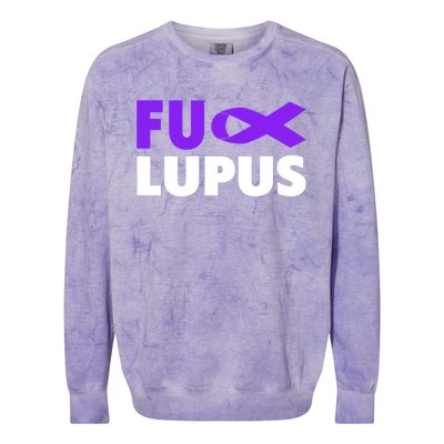 Fuck Lupus Gift Fu Lupus Awareness Meaningful Gift Colorblast Crewneck Sweatshirt