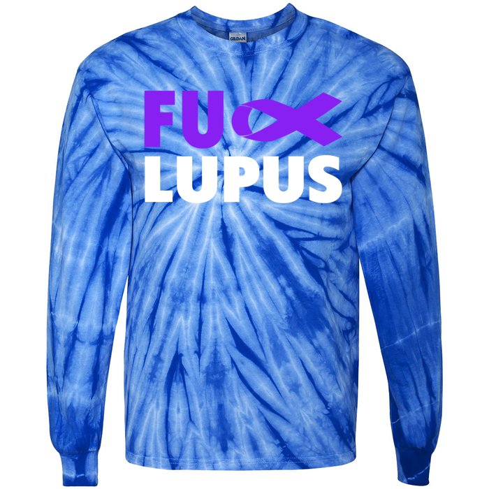 Fuck Lupus Gift Fu Lupus Awareness Meaningful Gift Tie-Dye Long Sleeve Shirt