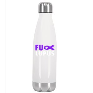 Fuck Lupus Gift Fu Lupus Awareness Meaningful Gift Stainless Steel Insulated Water Bottle