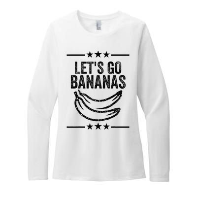 Funny LetS Go Bananas Distressed Grunge Meme Womens CVC Long Sleeve Shirt