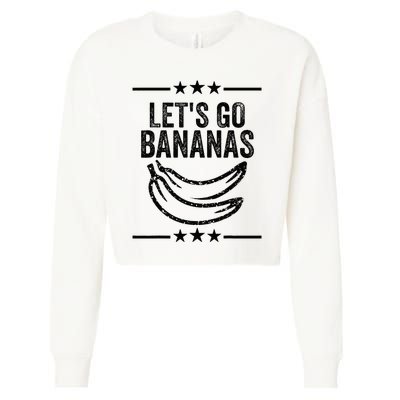 Funny LetS Go Bananas Distressed Grunge Meme Cropped Pullover Crew