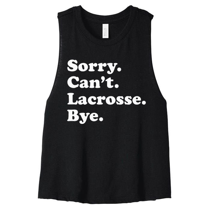 Funny Lacrosse Gift For Men Women Women's Racerback Cropped Tank