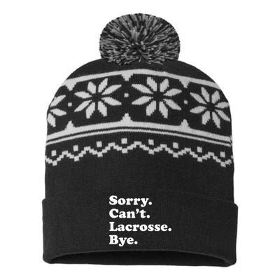 Funny Lacrosse Gift For Men Women USA-Made Snowflake Beanie