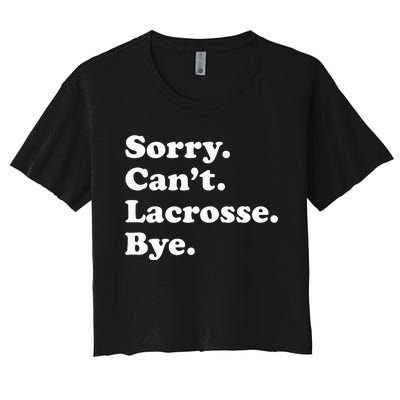 Funny Lacrosse Gift For Men Women Women's Crop Top Tee