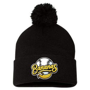 Funny LetS Go Bananas Pom Pom 12in Knit Beanie