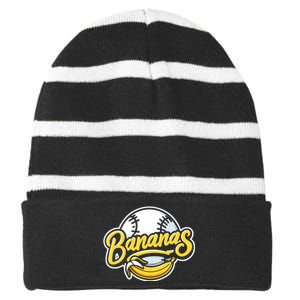 Funny LetS Go Bananas Striped Beanie with Solid Band