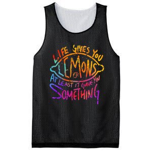 Funny Life Gives You Lemons Or At Least Gave You Something Mesh Reversible Basketball Jersey Tank