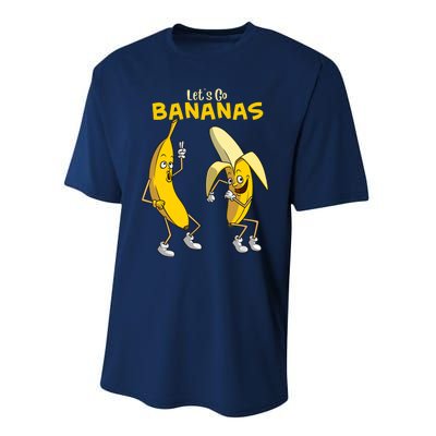 Funny Let's Go Bananas Gift Boy Girl Cute Fruit Dance Performance Sprint T-Shirt