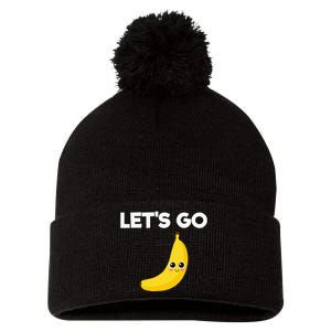 Funny LetS Go Bananas Pom Pom 12in Knit Beanie