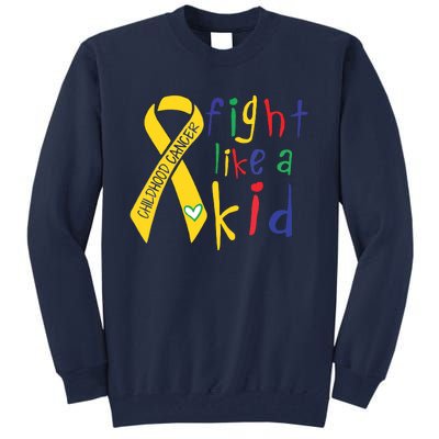 Fight Like Gold Ribbon Childhood Cancer Awareness Tall Sweatshirt