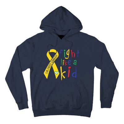 Fight Like Gold Ribbon Childhood Cancer Awareness Tall Hoodie