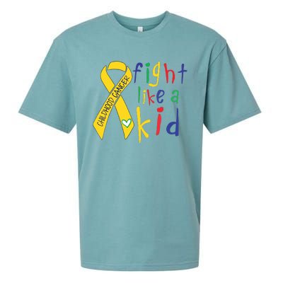 Fight Like Gold Ribbon Childhood Cancer Awareness Sueded Cloud Jersey T-Shirt