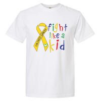 Fight Like Gold Ribbon Childhood Cancer Awareness Garment-Dyed Heavyweight T-Shirt