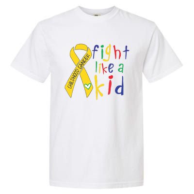 Fight Like Gold Ribbon Childhood Cancer Awareness Garment-Dyed Heavyweight T-Shirt