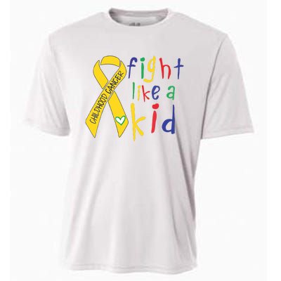 Fight Like Gold Ribbon Childhood Cancer Awareness Cooling Performance Crew T-Shirt