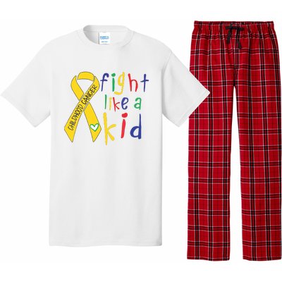 Fight Like Gold Ribbon Childhood Cancer Awareness Pajama Set