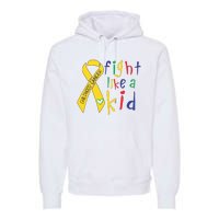 Fight Like Gold Ribbon Childhood Cancer Awareness Premium Hoodie