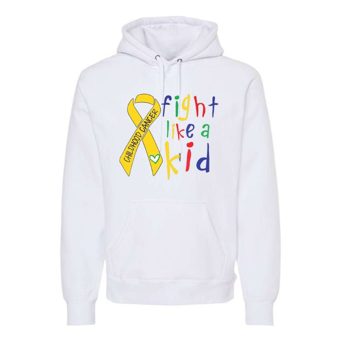 Fight Like Gold Ribbon Childhood Cancer Awareness Premium Hoodie