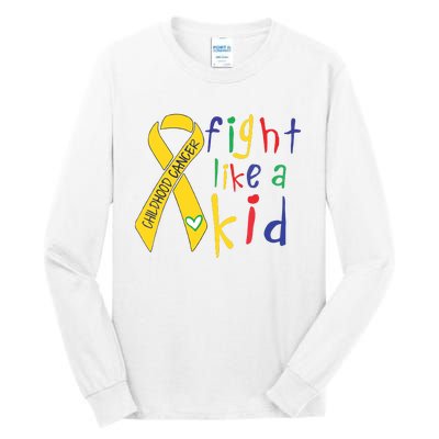 Fight Like Gold Ribbon Childhood Cancer Awareness Tall Long Sleeve T-Shirt