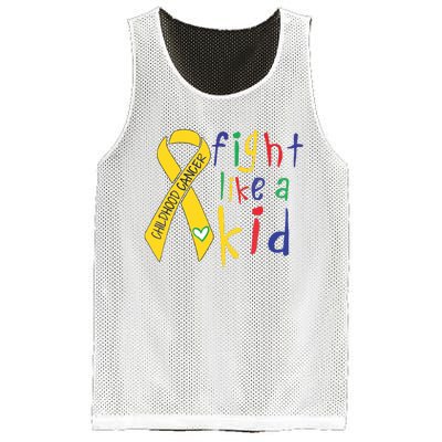 Fight Like Gold Ribbon Childhood Cancer Awareness Mesh Reversible Basketball Jersey Tank