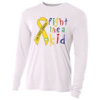 Fight Like Gold Ribbon Childhood Cancer Awareness Cooling Performance Long Sleeve Crew