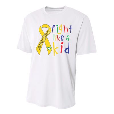 Fight Like Gold Ribbon Childhood Cancer Awareness Performance Sprint T-Shirt