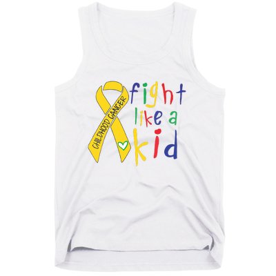 Fight Like Gold Ribbon Childhood Cancer Awareness Tank Top