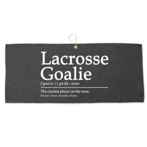 Funny Lacrosse Goalie Definition Quote Cool Large Microfiber Waffle Golf Towel