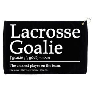 Funny Lacrosse Goalie Definition Quote Cool Grommeted Golf Towel